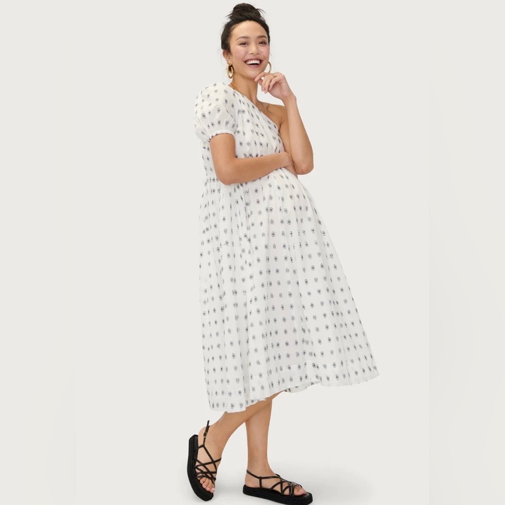 HATCH maternity white one shoulder dress